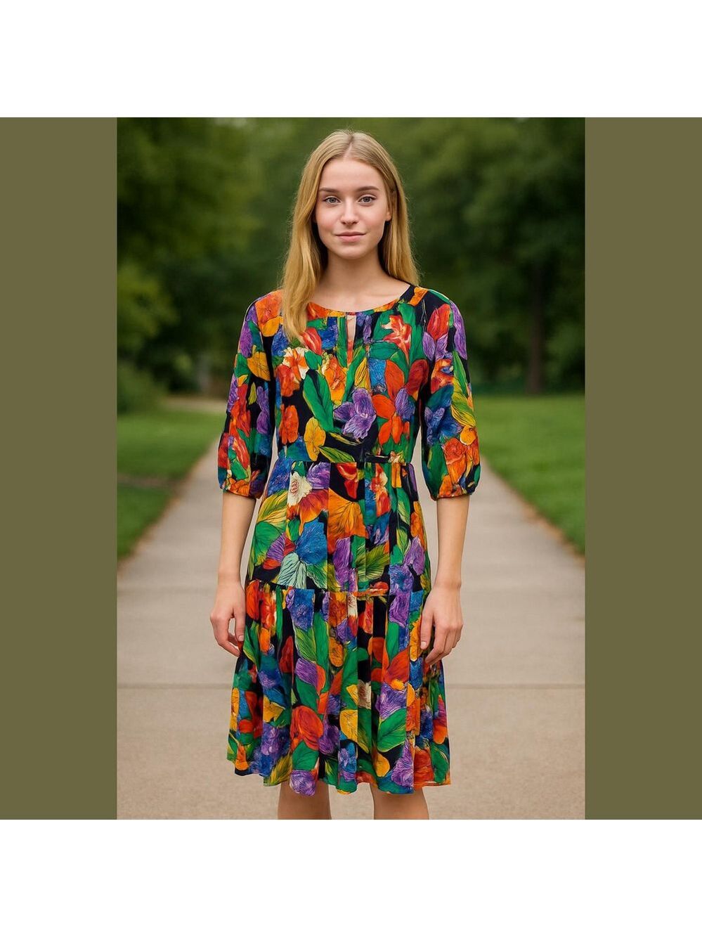 Vintage Floral Women's Dress leigh karmitz for periphery mumu tropical dress